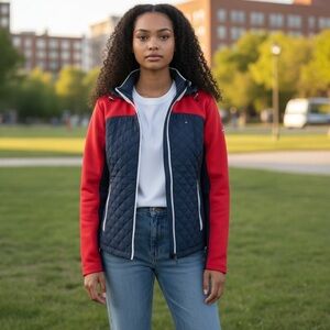 Tommy Hilfiger Women's Colorblocked Quilted Scuba Jacket